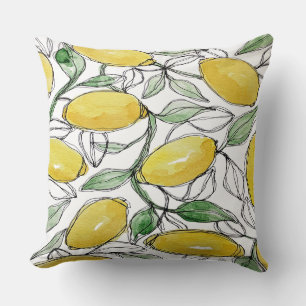 Coussin Aquarelle de citron