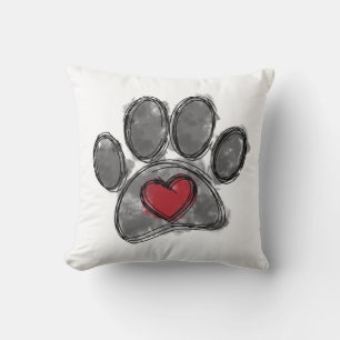 Coussin Aquarelle de dessin Amoureux des chiens