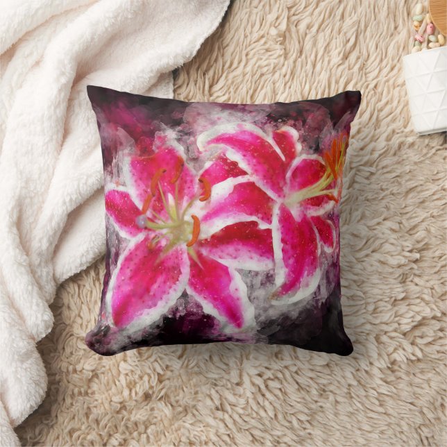 Coussin Aquarelle de fleur de Stargazer Lily - bb 03 (Couverture)
