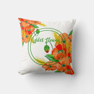 Coussin Aquarelle de fleurs sauvages