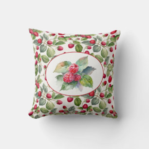 Coussin Aquarelle de framboises mignonnes