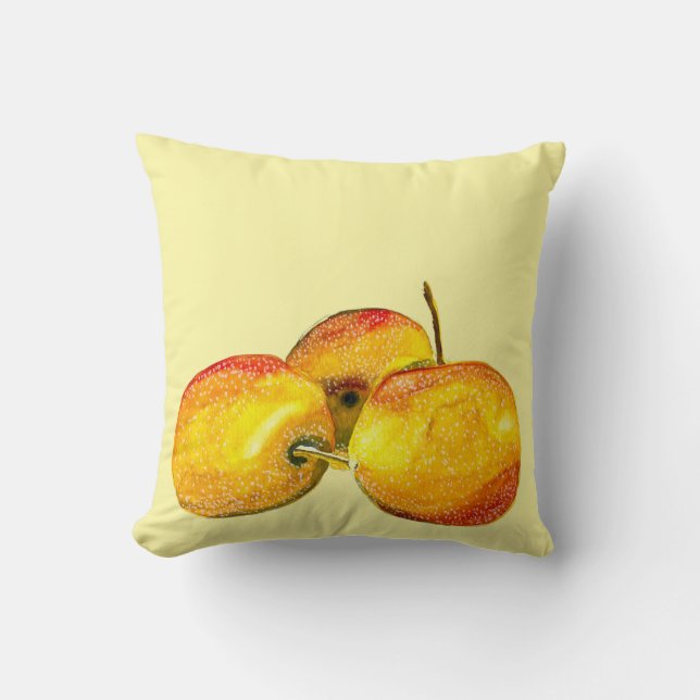 Coussin Aquarelle de fruit jaune perruque (Recto)