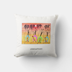 Coussin Aquarelle de Gakonga Art africain, Danse carnavale