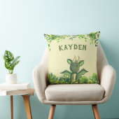 Coussin Aquarelle de la forêt verte Bébé Dragon  (Chaise)