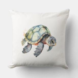Coussin Aquarelle de la tortue de mer