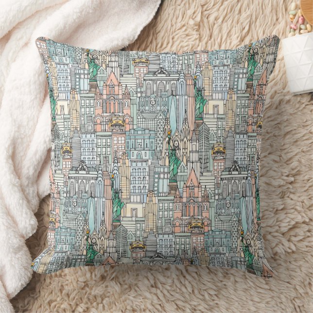Coussin aquarelle de New York (Couverture)