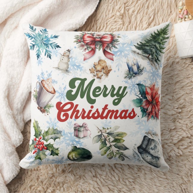 Coussin Aquarelle de Noël (Couverture)