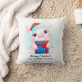 Coussin Aquarelle de Noël mignonne Bébé Cochon Pépinière (Couverture)