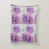 Coussin aquarelle de pensées violettes et roses (Dos(Vertical))