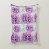 Coussin aquarelle de pensées violettes et roses (Devant(Vertical))