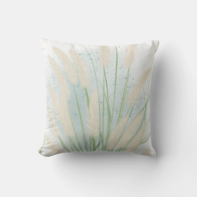 Coussin Aquarelle de plage (Recto)