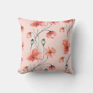Coussin Aquarelle de Popy Orange : Design Vintage