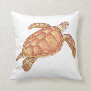 Coussin Aquarelle de tortue de mer