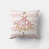 Coussin Aquarelle délicate Jolie fille Monogramme (Verso)