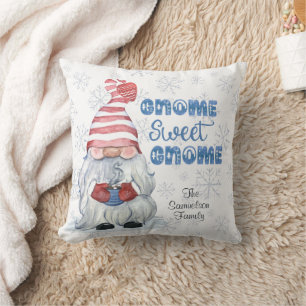 Coussin Aquarelle d'hiver GNOME SWEET GNOME Personnalisée