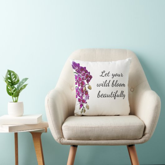 Coussin Aquarelle d'orchidée rose (Chaise)