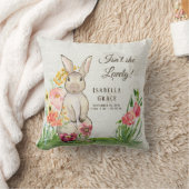 Coussin Aquarelle douce mignonne Français Lapin Floral Vin (Couverture)