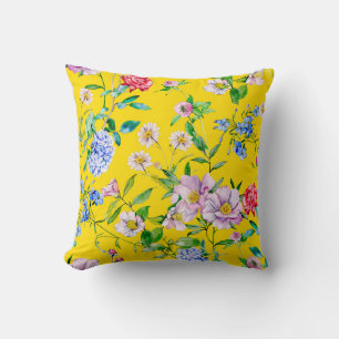 Coussin Aquarelle du jardin de fleurs illustration motif