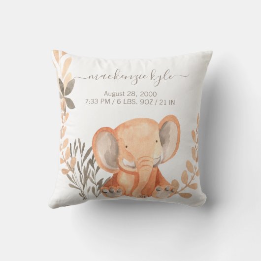Coussin Aquarelle Elephant Boho Safari (Verso)