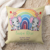 Coussin Aquarelle Eléphants Bébé avec Rainbow Stats de nai (Couverture)