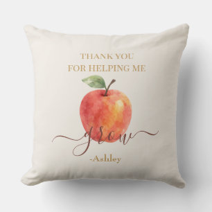 Coussin Aquarelle Enseignant Apple - Cadeau Merci