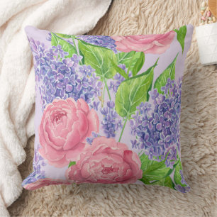 Coussin Aquarelle et lilas