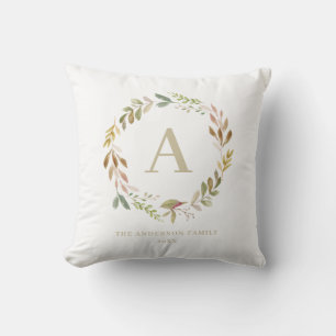 Coussin Aquarelle feuillage photo cadeau personnalisé