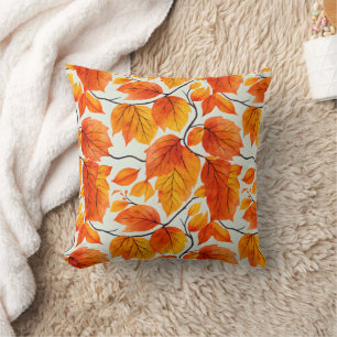 Coussin Aquarelle Feuilles Automnes - Foliage Automne Vibr
