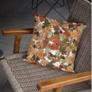 Coussin Aquarelle Feuilles d'automne