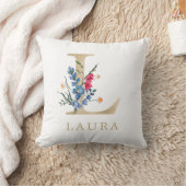 Coussin Aquarelle Fleur sauvage de printemps Faux Gold Let (Couverture)