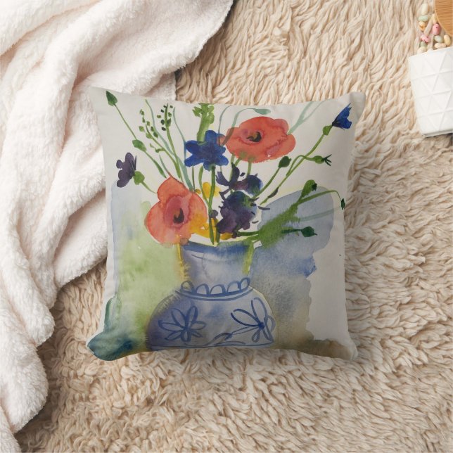 Coussin Aquarelle fleurs modernes (Couverture)