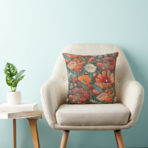 Coussin Aquarelle Fleurs motif transparent 14