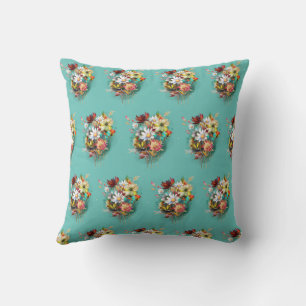 Coussin Aquarelle fleurs vintages