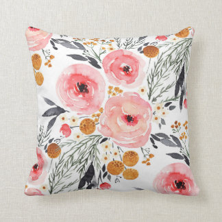 Coussin Aquarelle Floral Boho Jeu d'oreiller
