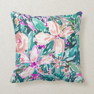 Coussin Aquarelle florale 2-SIDED de VOYAGE TROPICAL
