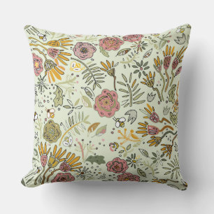 Coussin Aquarelle Florale Fleurs d'abeille Élégante Modern