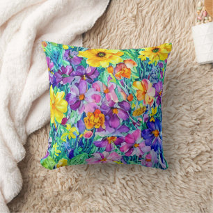 Coussin Aquarelle florale Motif mou