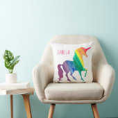Coussin Aquarelle fraîche personnalisée de licorne (Chaise)
