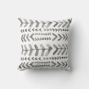 Coussin Aquarelle géométrique Arrowroot Motif gris