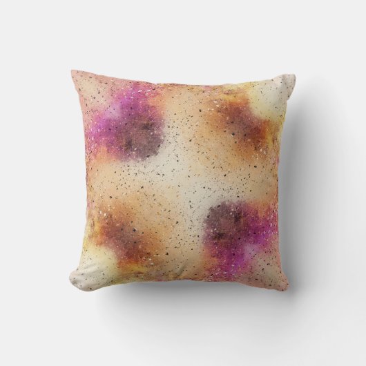 Coussin Aquarelle Gold Rose Sky (Recto)