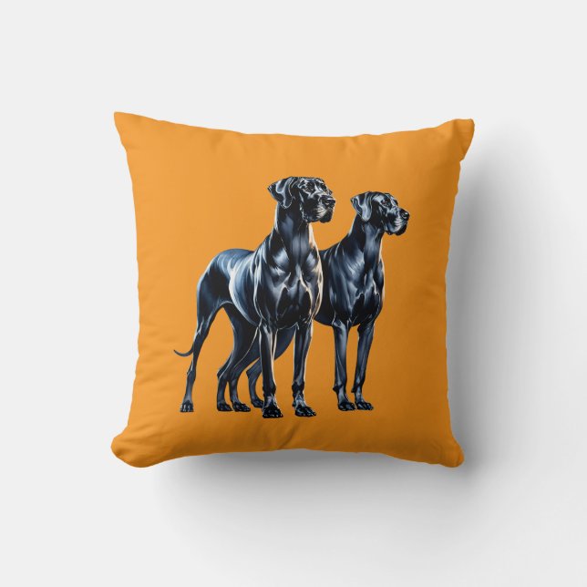 Coussin Aquarelle Great Danes (Recto)