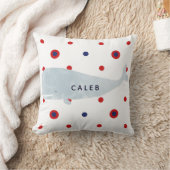 Coussin Aquarelle gris marine Baleine bleu bleu Nom (Couverture)