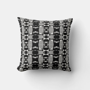 Coussin Aquarelle gris noir blanc Art Motif Mosaïque petit