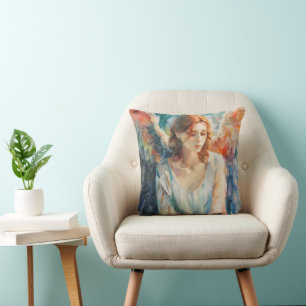 Coussin Aquarelle Guardian Angel Christianity
