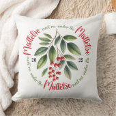 Coussin Aquarelle Gui Houx Baies Noël (Couverture)