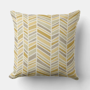 Coussin Aquarelle Herringbone, Beurre-scotch, moutarde, Ta