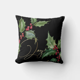Coussin Aquarelle Holly et Red Berries Colorway