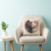 Coussin Aquarelle Illustration de deux chats étourdissant (Chaise)