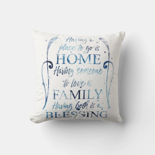 Coussin Aquarelle Inspirational Citation sur la maison - F (Recto)