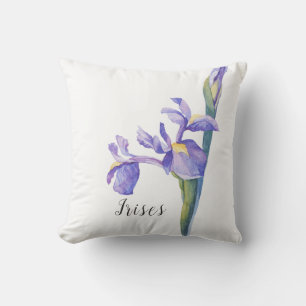 Coussin Aquarelle Iris Floral
